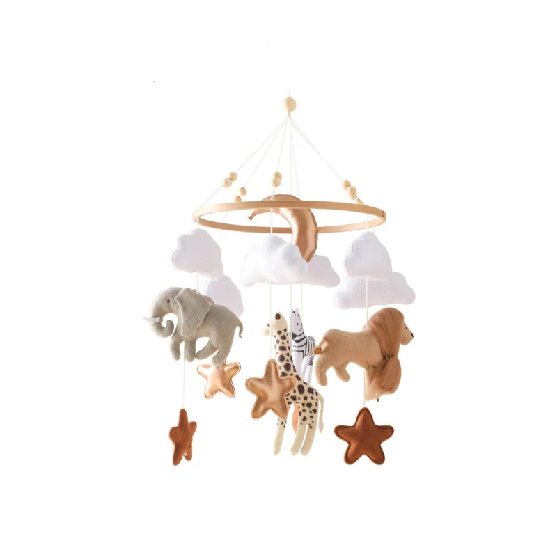 Baby Mobile aus Filz & Holz – Montessori Mobile fürs Babybett