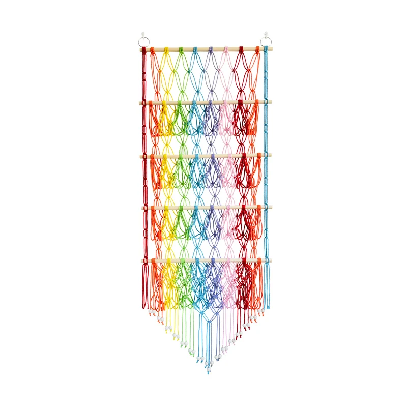 Montessori Wand-Organizer für Spielzeug – Makramee