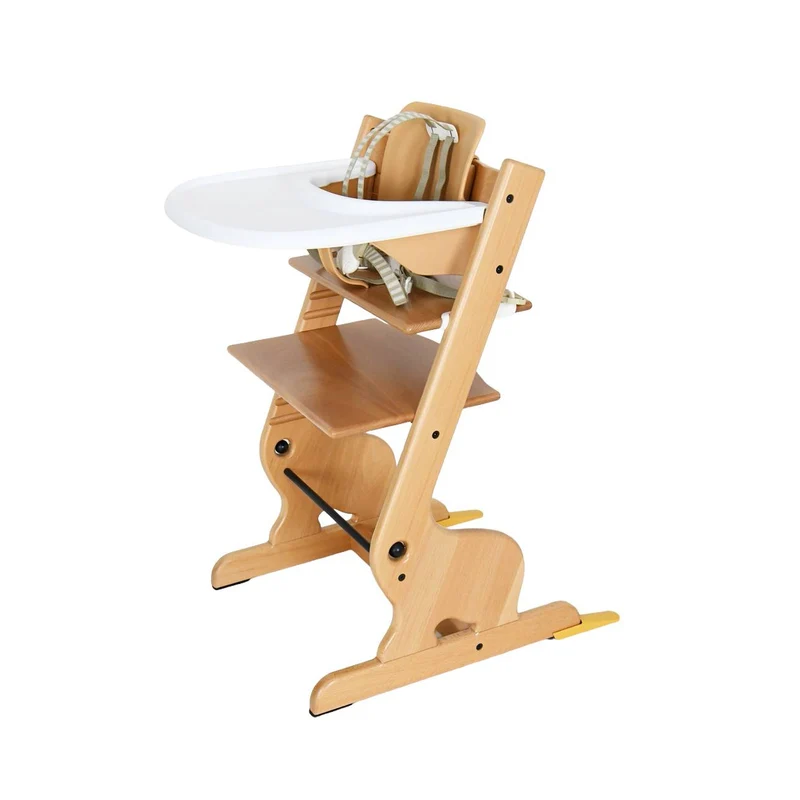 Kinder Hochstuhl Holz verstellbar – Montessori Kinderstuhl Massivholz Baby Stuhl stabil