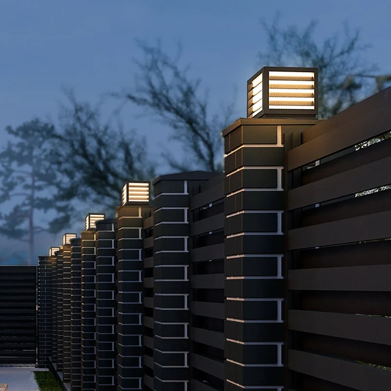 Utomhus Trädgård Stolplykta med Solar LED