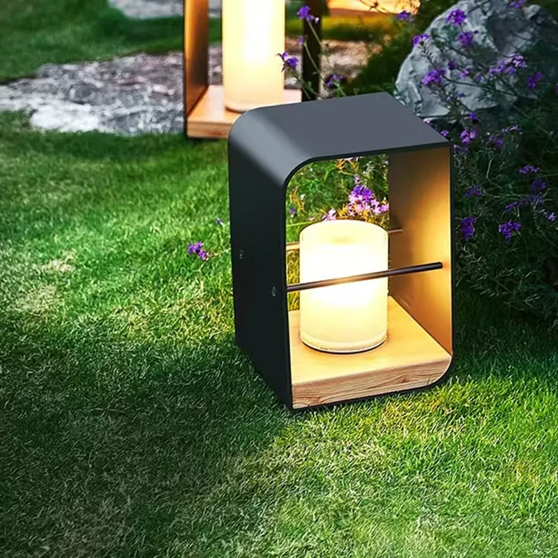 Utomhus Golvlampa Metall Solenergi LED Ljus