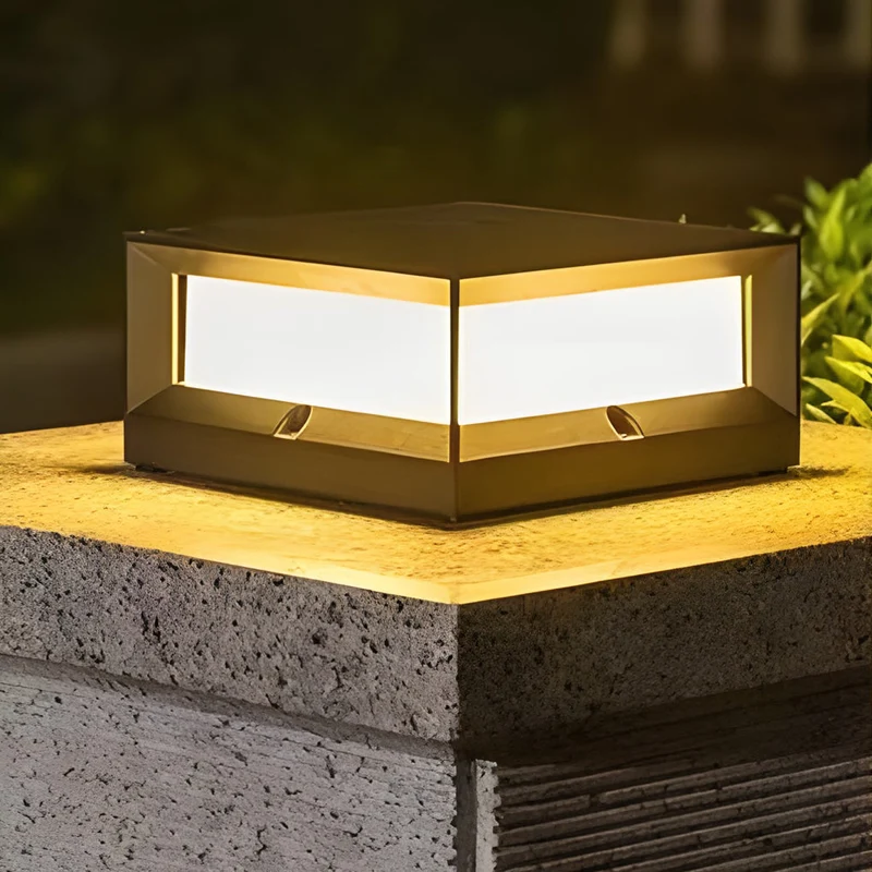 Trädgård Solar LED Postlampa Svart Aluminium