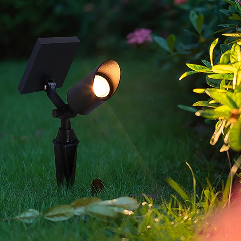 Trädgård Solar LED Landskaps Spotlights Svart