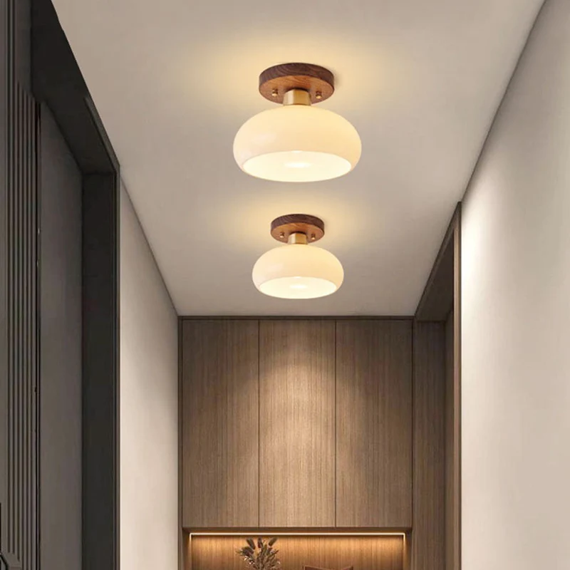 Elegant Rund Glas Taklampa för Korridorer