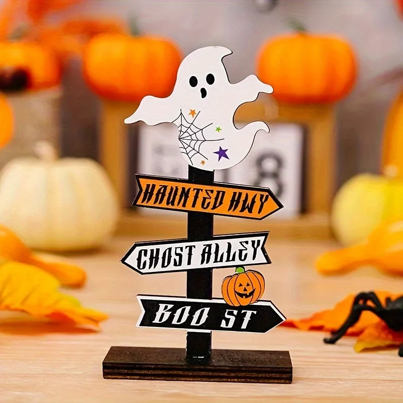 Halloween Trä Pumpa Trä Dekorativ Bord Ornament