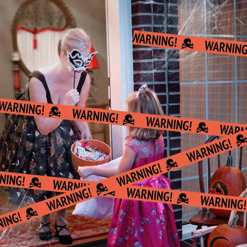 Halloween Varningsband Plast Skalle Flagga
