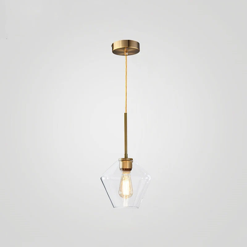 Glaspendellampa med industriell vintage stil
