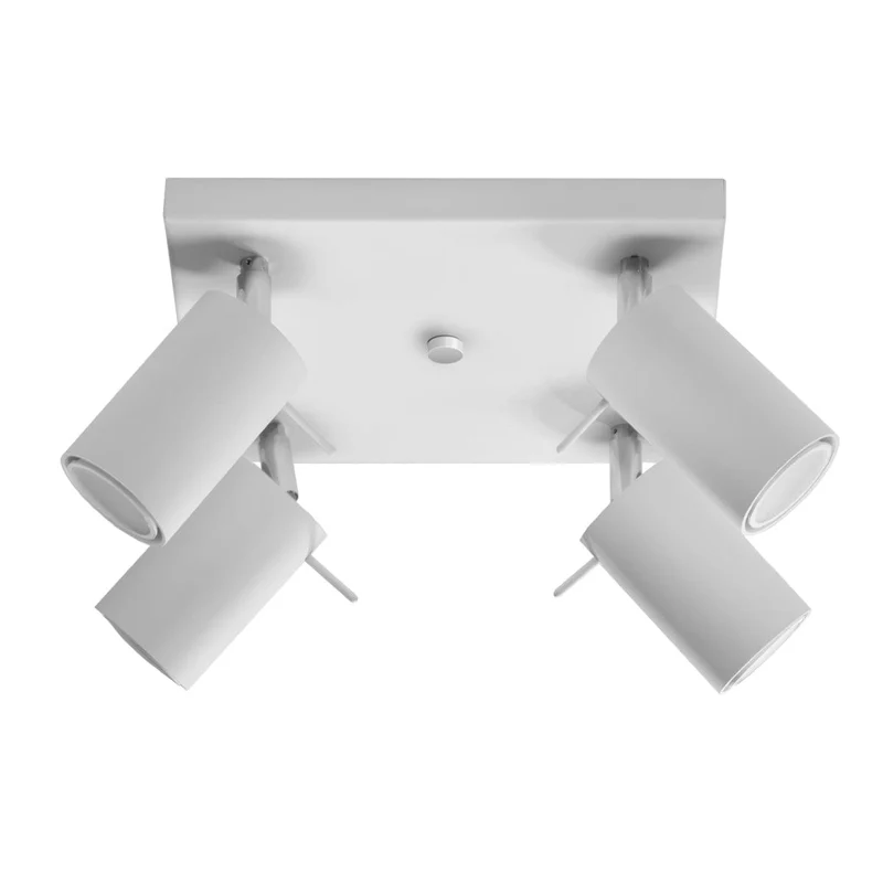 Ring 4-ljuskälla justerbar spotlight - Modern stål taklampa - Vit - 25x25x16 cm