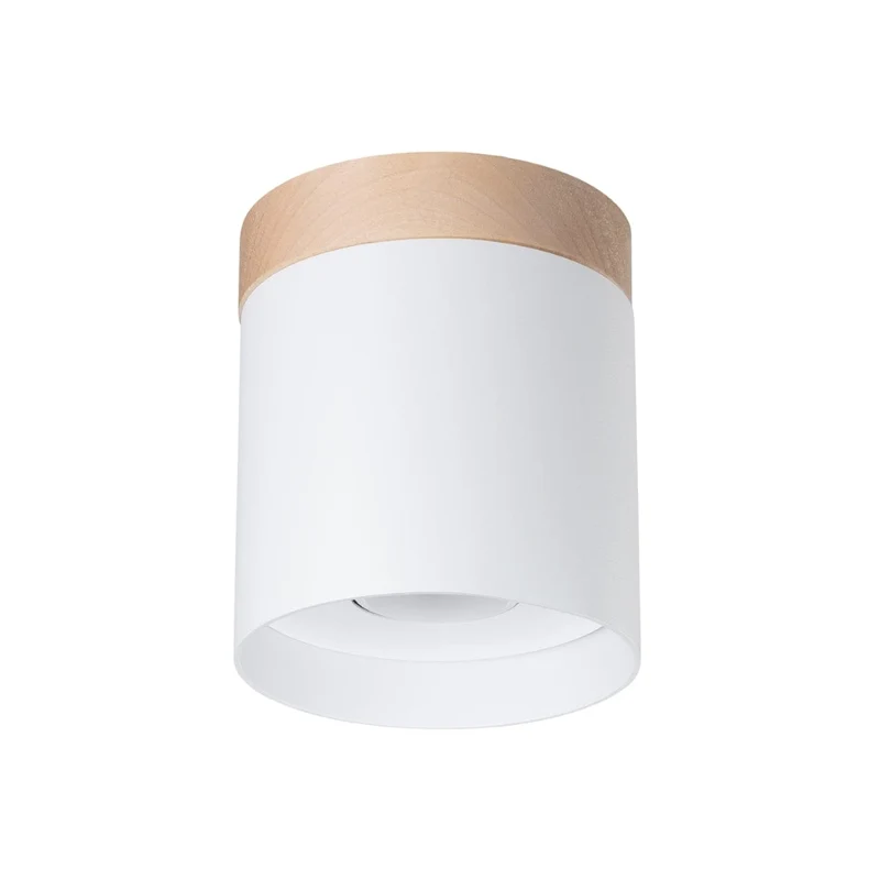 RIF Taklampa Vit - Elegant Design - Naturlig Träfinish - Mjuk LED-ljus - Energibesparande - Idealisk för Vardagsrum och Kontor