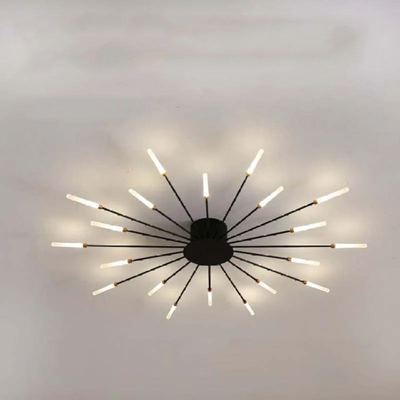 Taklampa modern metall LED kristallhänglampa