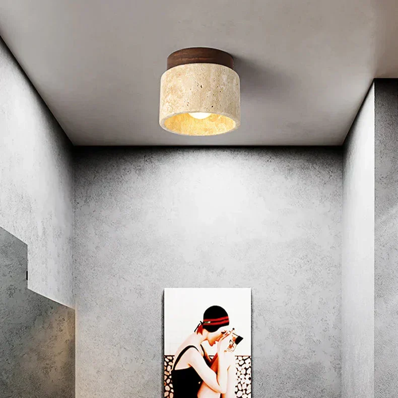 Taklampa Marmor Trä Modern Minimalistisk Lampa