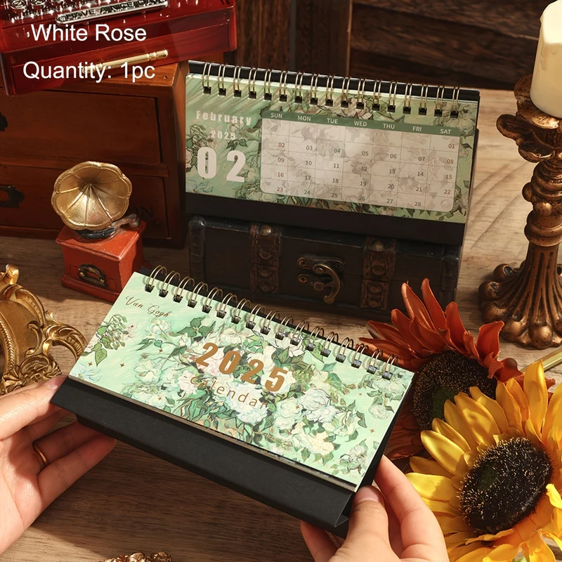 Skrivbords kalender med vintage konstdesign