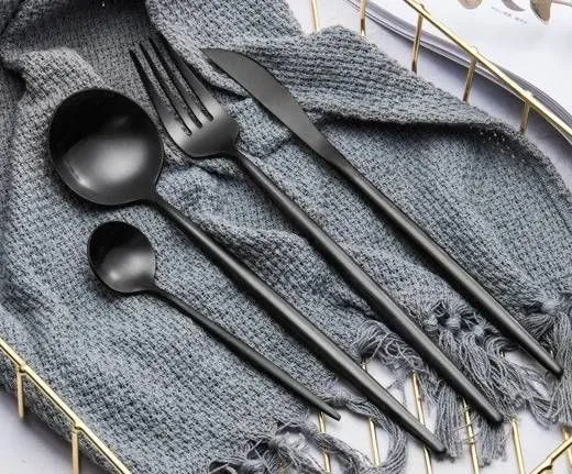 Bestickset Svart Rostfritt Stål Middagset