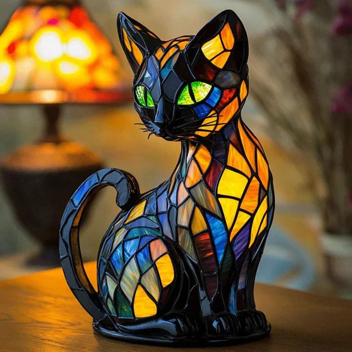 Farverig Glas Bordlampe til Stue eller Soveværelse