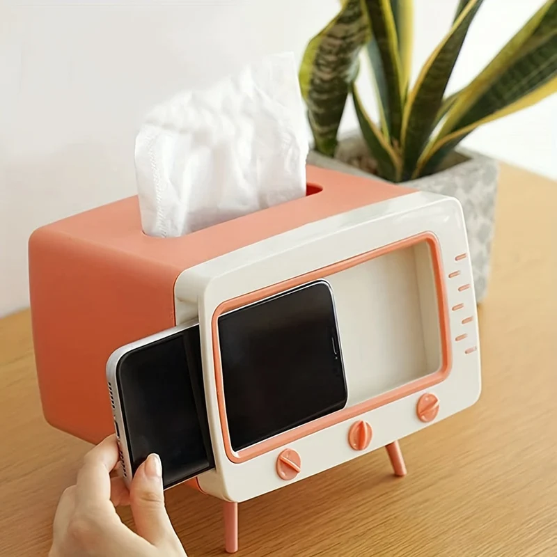 Retro Servietdispenser med Mobilholder – Stilfuld og Praktisk