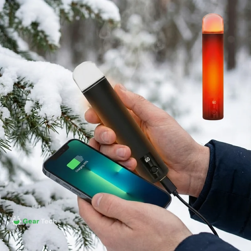 3-i-1 Håndvarmer med Powerbank og Lommelygte - Op til 15 Timer