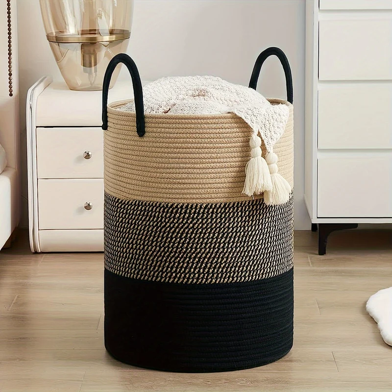 Stor Vasketøjskurv med Håndtag | Moderne Landlig Stil