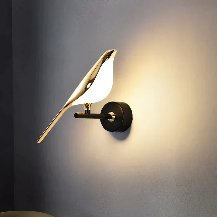 Moderne Væglampe med Justerbar LED i Fugleform