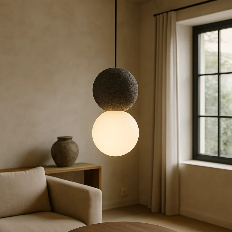 Sublim Sort Glas Pendelampe til Stilfuld Belysning