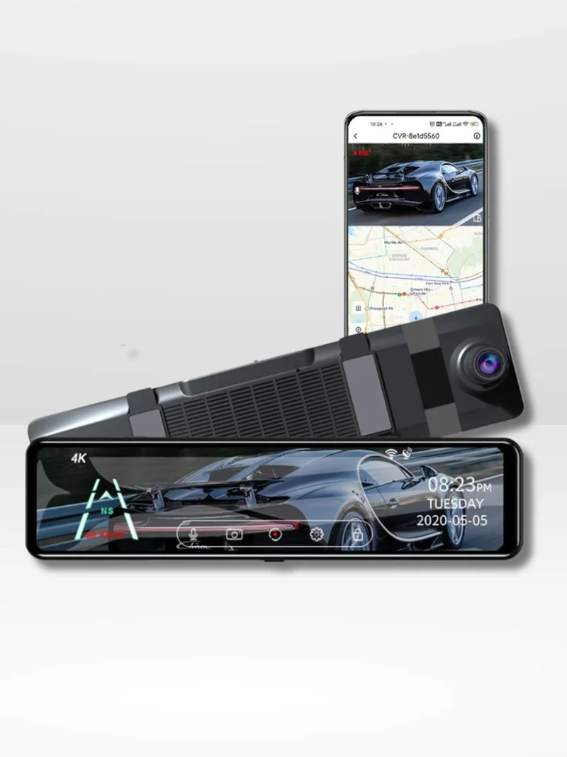 4K Bagview Spejl Kamera med GPS og Optagelse