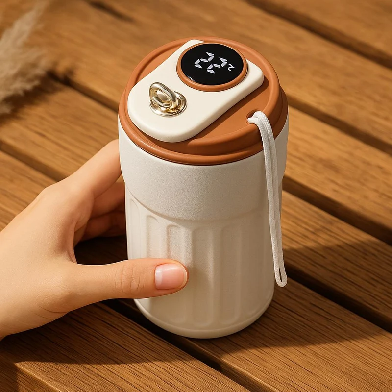 Termokop med LED Temperaturvisning - Perfekt til Rejser