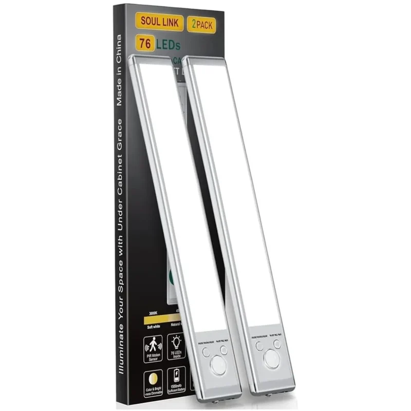 Genopladelig LED Skabslys med Sensor – Justerbar Lysstyrke