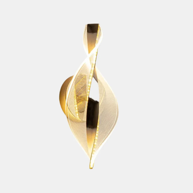 Stilfuld LED-væglampe med kunstnerisk gulddesign