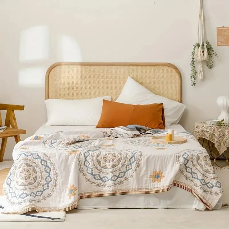 Boheme Plaid i 100% Bomuld med Mandala Mønster