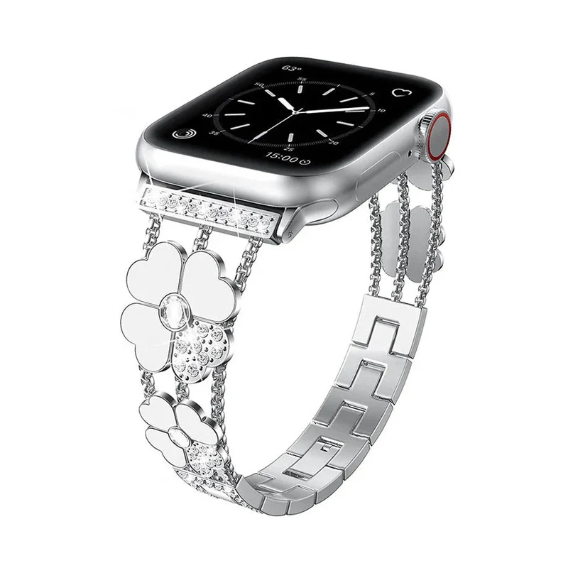 Elegant Apple Watch-rem med firkløverdesign til enhver lejlighed