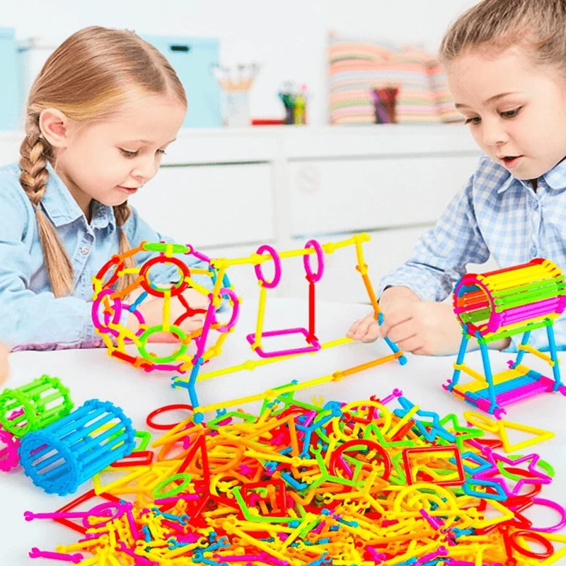 280 st Smarta Pusselspinnar - Byggklossar för Barn, 3D Pussel och Utbildande Byggset, Kreativt Kopplings- och Konstruktionkit