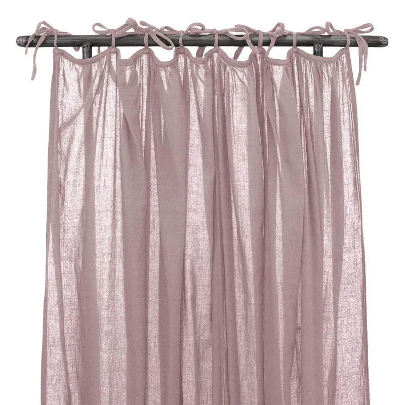 Numero 74 Organic Cotton Gathered Curtain Plain Dusty Pink