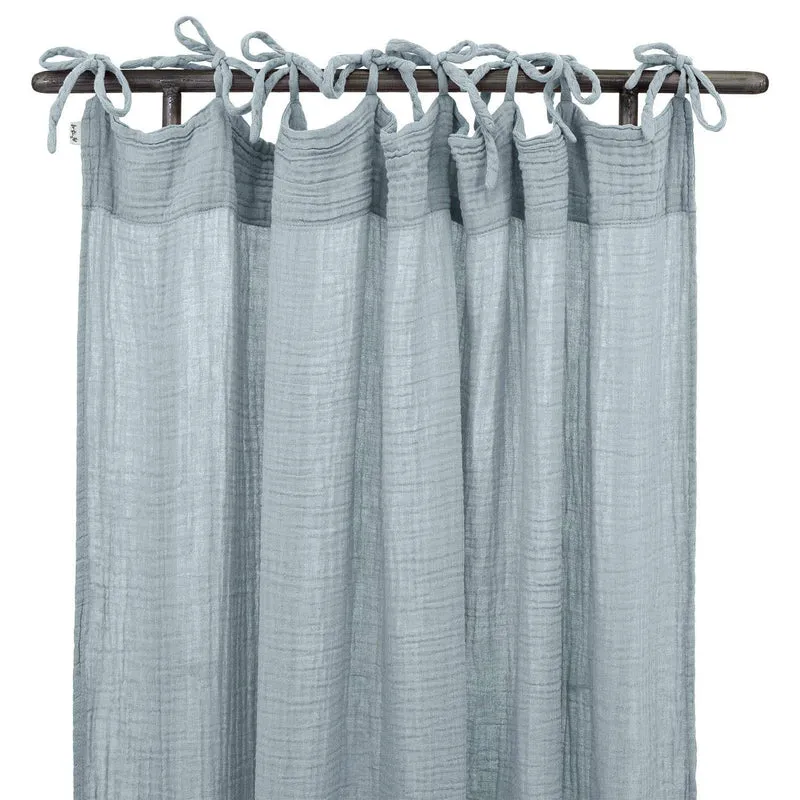 Numero 74 Organic Cotton Flat Curtain Sweet Blue