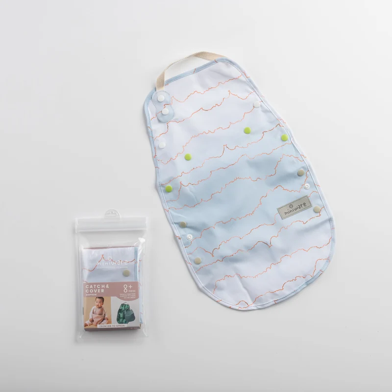 Miniware Catch & Cover - 2in1 Bib & Apron - Blue Sky