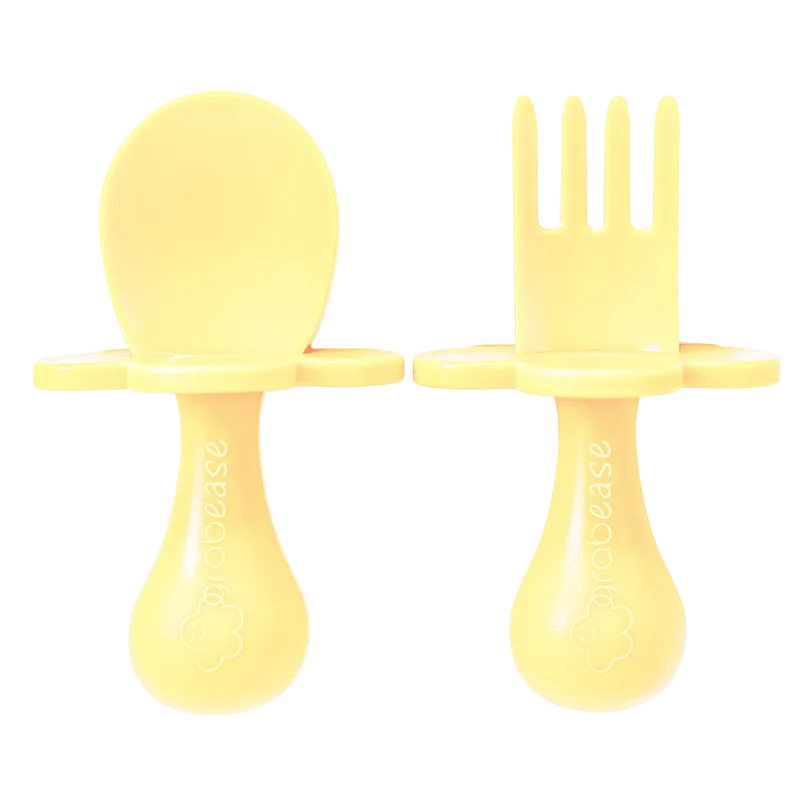 Grabease Fork and Spoon Set Light Yellow