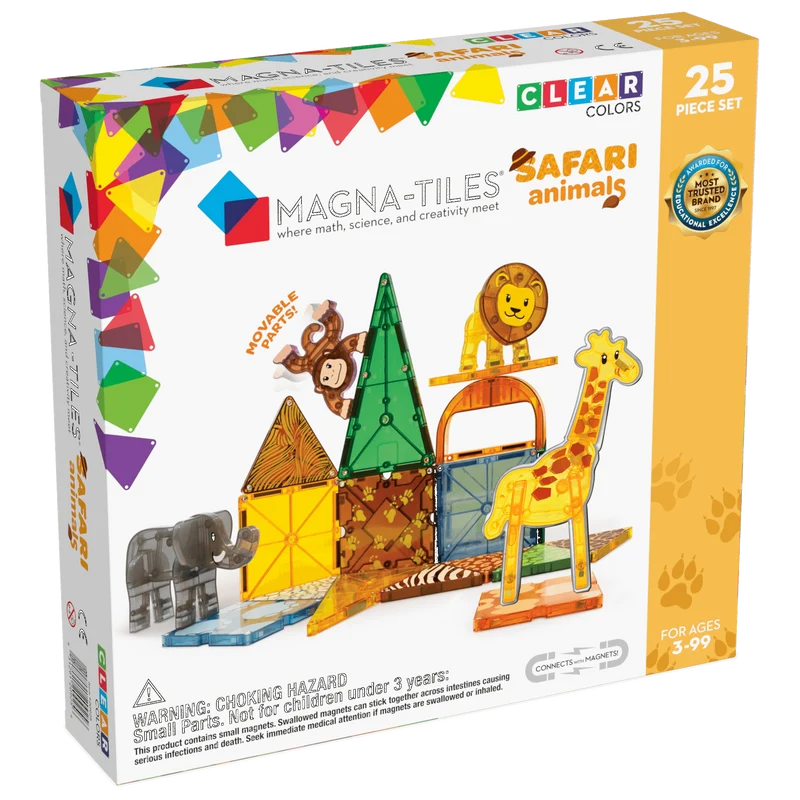 MAGNA-TILES Safari Animals 25 Piece Set