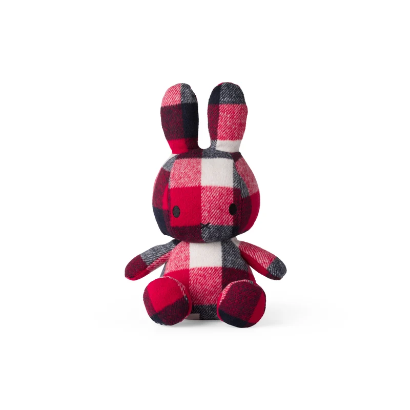 Miffy Sitting Check Red / Blue - 33 cm