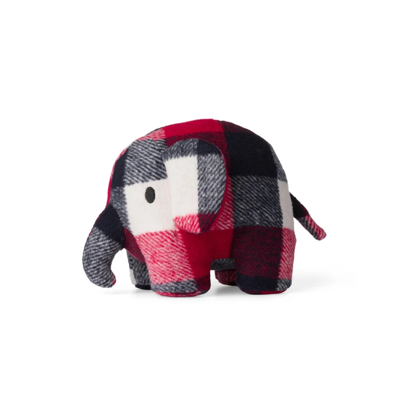 Miffy Elephant Check Red / Blue - 33 cm
