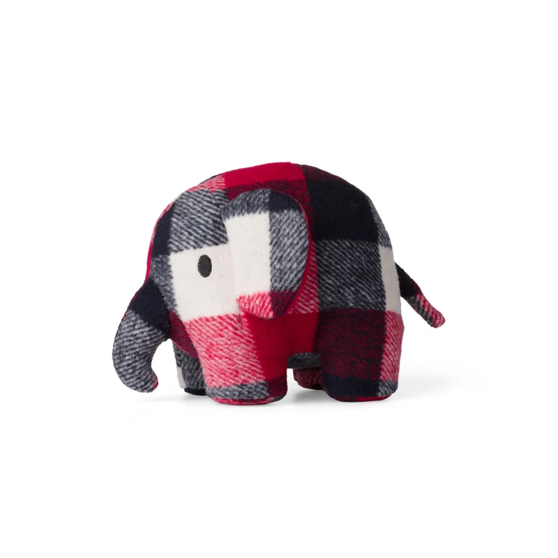 Miffy Elephant Check Red / Blue - 23 cm