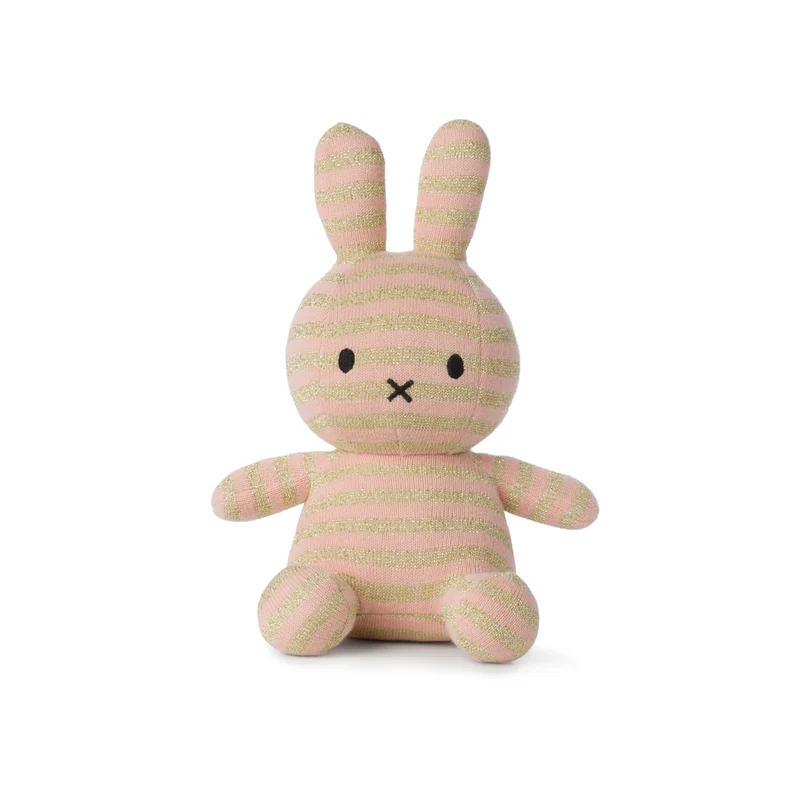 Miffy Sitting Organic Cotton Stripe Pink - 23 cm