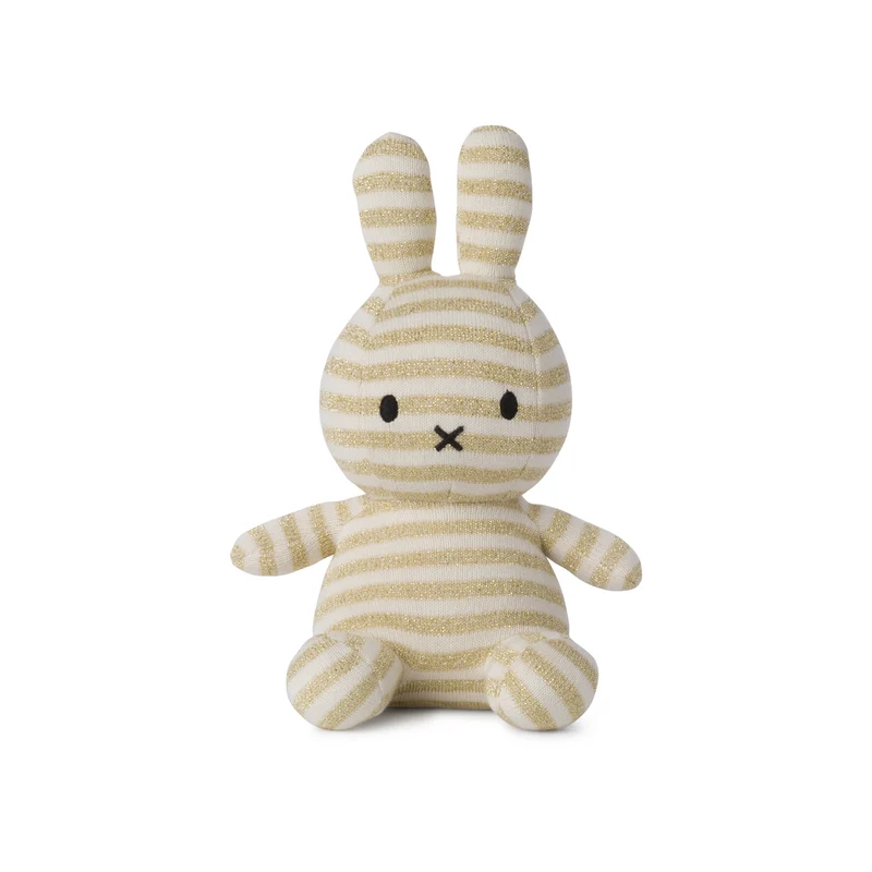 Miffy Sitting Organic Cotton Stripe Cream - 23 cm