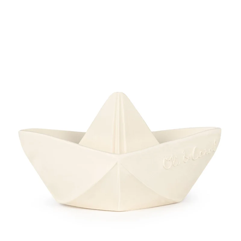 Oli & Carol Origami Boat White Teether