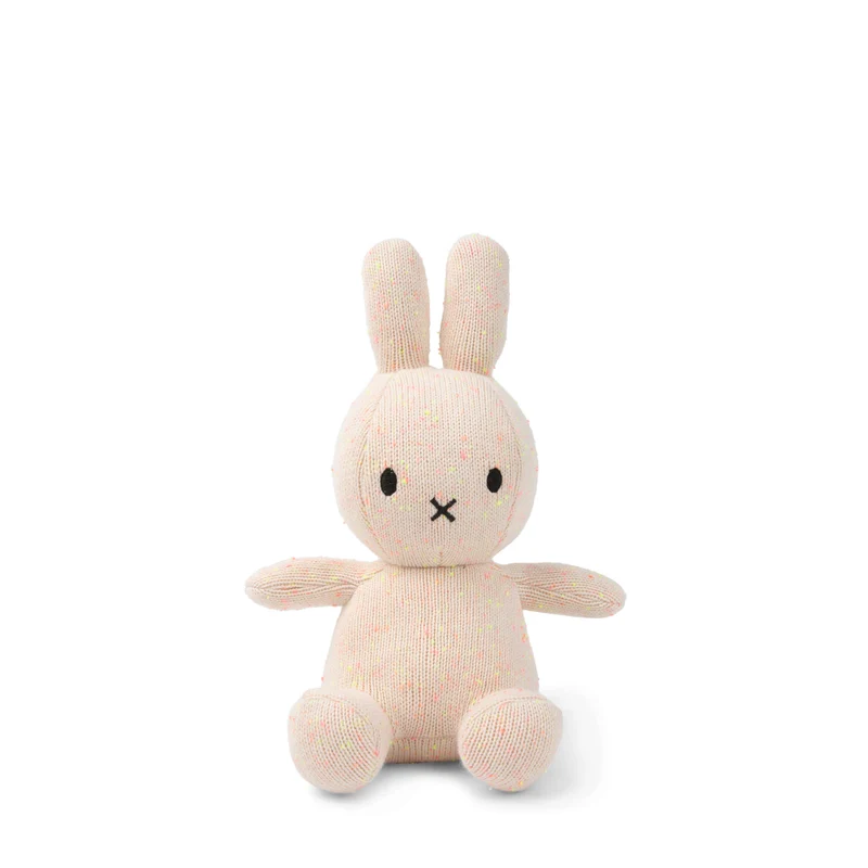 Miffy Sitting Organic Cotton Pink/Yellow Melange - 23 cm