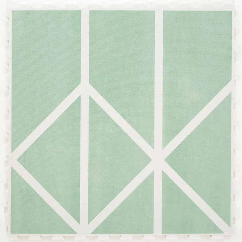 Toddlekind Prettier Puzzle Playmat Nordic Neo Matcha 120x180cm - 6 Tiles & 12 Edging Borders