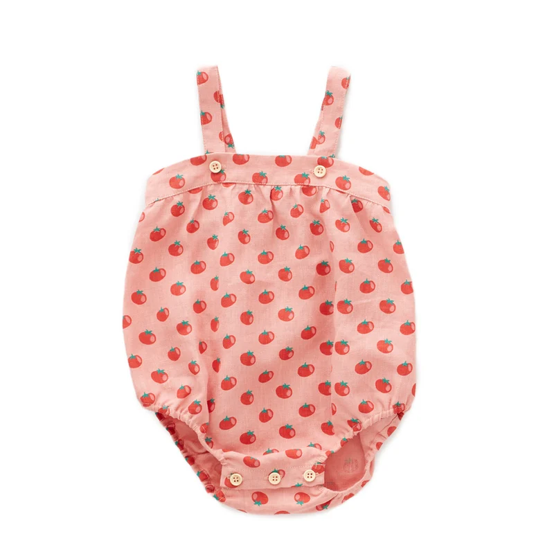 Oeuf Strap Romper Tomato Print