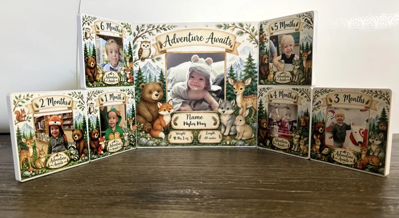 Woodland Babys first Year Photo Set