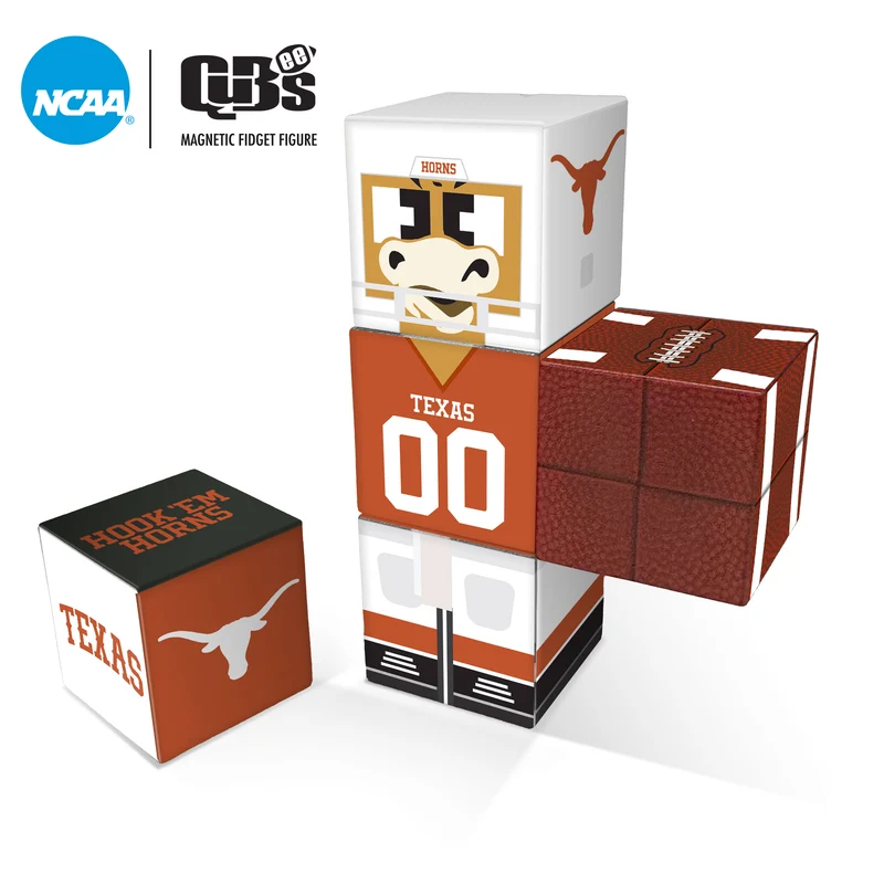 TEXAS LONGHORNS Magnetic Qubees Fidget Building Cubes Home Jersey