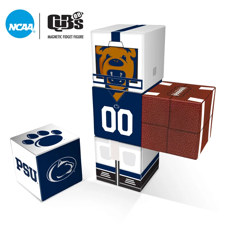 PENN STATE NITTANY LIONS Magnetic Qubees Fidget Building Cubes Home Jersey