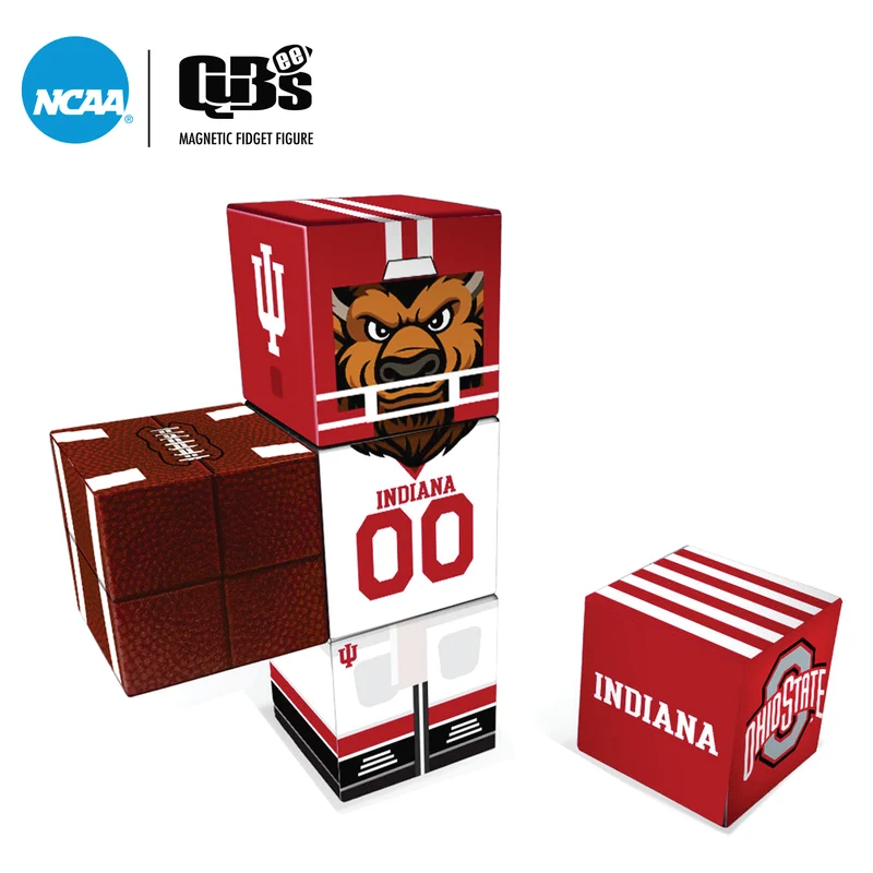 INDIANA HOOSIERS Magnetic Qubees Fidget Building Cubes Away Jersey