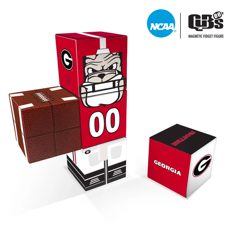 GEORGIA BULLDOGS Magnetic Qubee Fidget Building Cubes Home Jersey