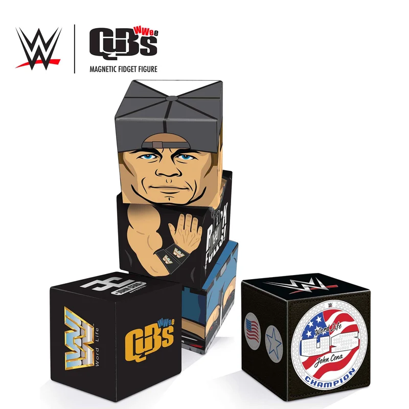 WWE John Cena Magnetic Qubees Fidget Building Cubes - Word Life